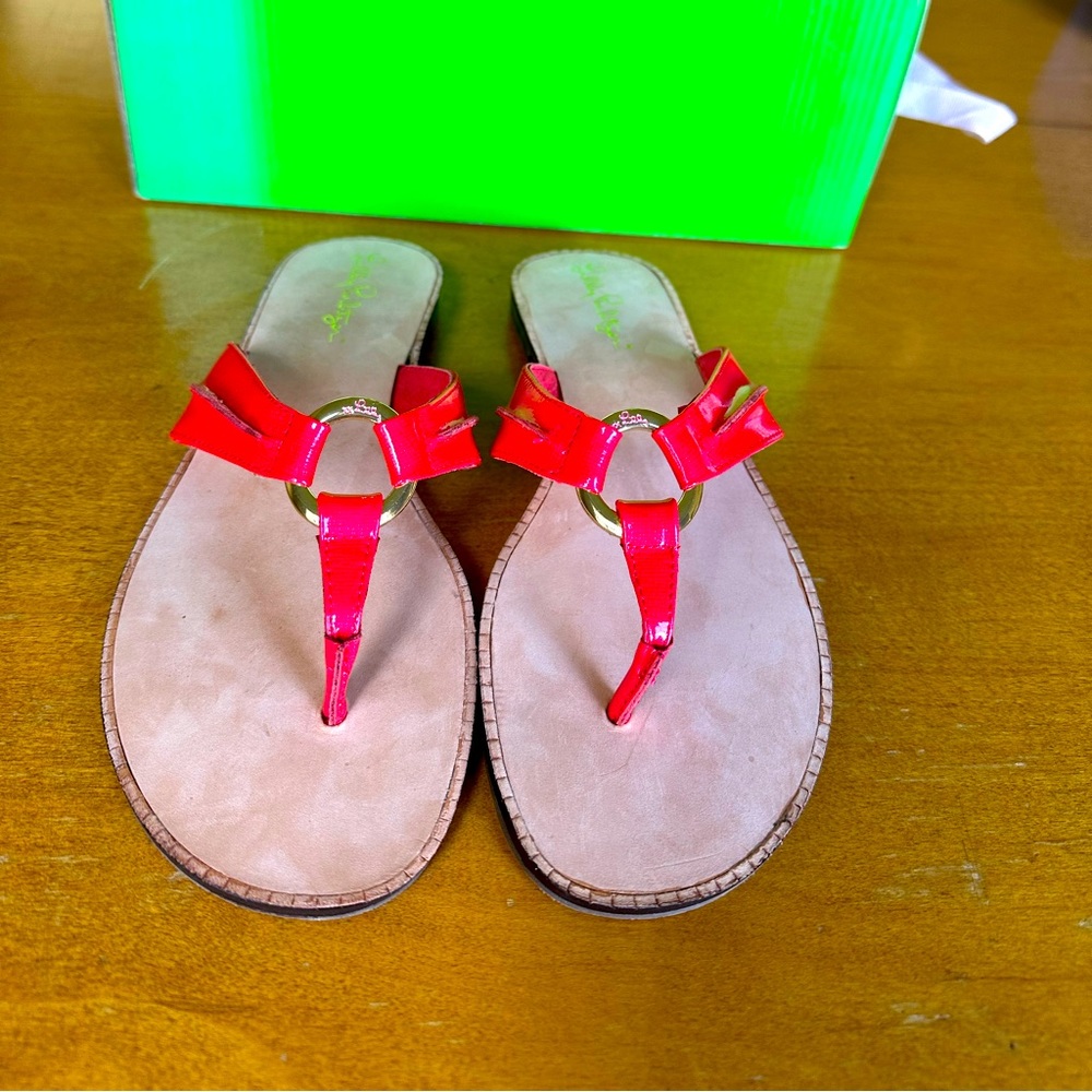 Lilly Pulitzer McKim Sandals Size 8 Coral